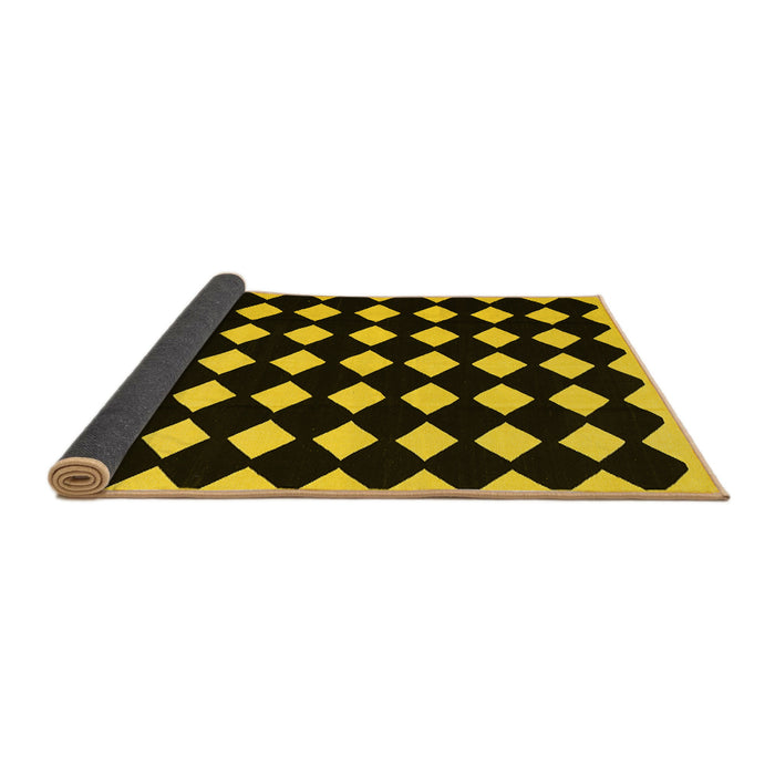 Sideview of Abstract Yellow Contemporary Rug, con1706yw