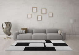 Machine Washable Abstract Gray Contemporary Rug in a Living Room,, wshcon1707gry