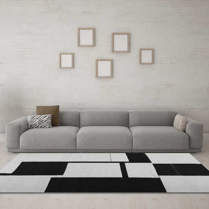 Machine Washable Abstract Gray Contemporary Rug in a Living Room,, wshcon1707gry