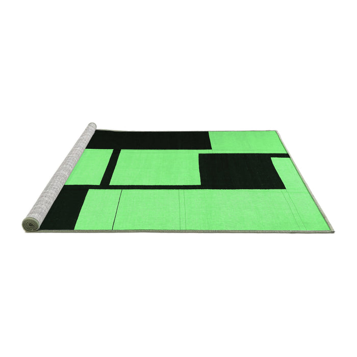 Sideview of Machine Washable Abstract Emerald Green Contemporary Area Rugs, wshcon1707emgrn