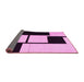 Sideview of Abstract Pink Contemporary Rug, con1707pnk