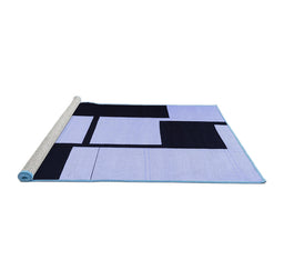 Sideview of Machine Washable Abstract Blue Contemporary Rug, wshcon1707blu
