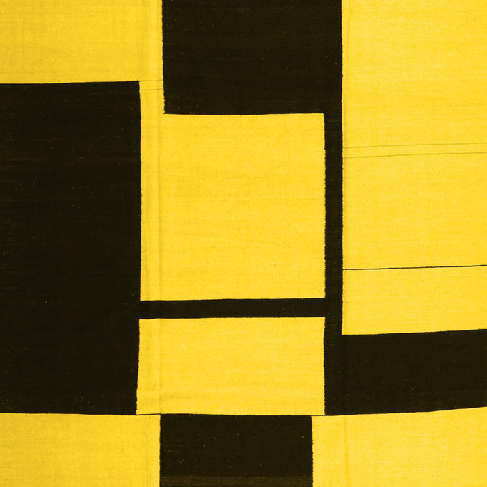 Machine Washable Abstract Yellow Contemporary Rug, wshcon1707yw