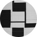 Square Abstract Gray Contemporary Rug, con1707gry