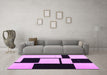 Machine Washable Abstract Purple Contemporary Area Rugs in a Living Room, wshcon1707pur