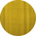 Round Machine Washable Abstract Yellow Contemporary Rug, wshcon1708yw