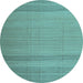 Round Abstract Light Blue Contemporary Rug, con1708lblu