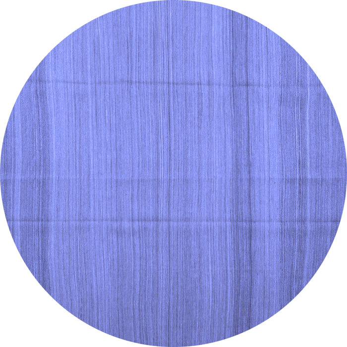 Round Abstract Blue Contemporary Rug, con1708blu