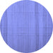 Round Abstract Blue Contemporary Rug, con1708blu