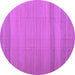 Round Machine Washable Abstract Purple Contemporary Area Rugs, wshcon1708pur