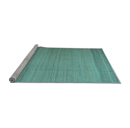 Sideview of Machine Washable Abstract Light Blue Contemporary Rug, wshcon1708lblu