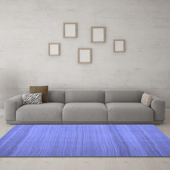 Machine Washable Abstract Blue Contemporary Rug in a Living Room, wshcon1708blu