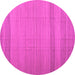 Round Abstract Pink Contemporary Rug, con1708pnk