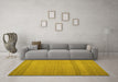 Machine Washable Abstract Yellow Contemporary Rug in a Living Room, wshcon1708yw