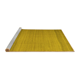 Sideview of Machine Washable Abstract Yellow Contemporary Rug, wshcon1708yw