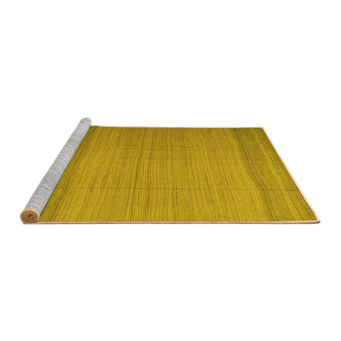 Sideview of Machine Washable Abstract Yellow Contemporary Rug, wshcon1708yw
