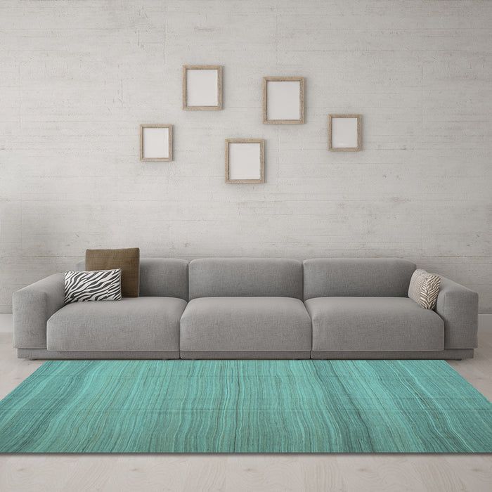 Machine Washable Abstract Light Blue Contemporary Rug in a Living Room, wshcon1708lblu