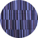 Round Abstract Blue Contemporary Rug, con1709blu