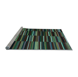 Sideview of Machine Washable Abstract Light Blue Contemporary Rug, wshcon1709lblu