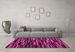 Machine Washable Abstract Pink Contemporary Rug in a Living Room, wshcon1709pnk