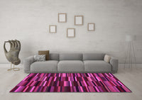 Machine Washable Abstract Pink Contemporary Rug, wshcon1709pnk