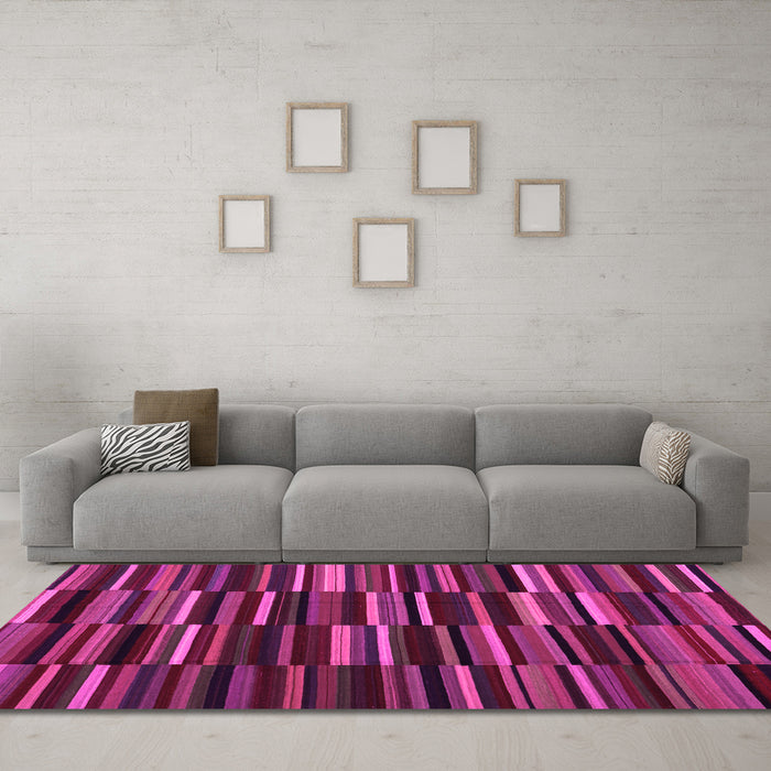 Machine Washable Abstract Pink Contemporary Rug in a Living Room, wshcon1709pnk