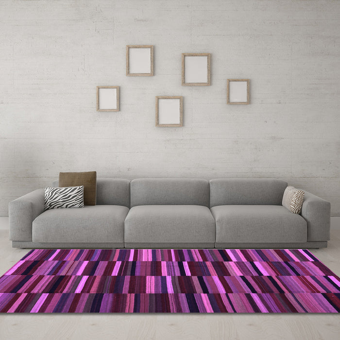 Machine Washable Abstract Purple Contemporary Area Rugs in a Living Room, wshcon1709pur