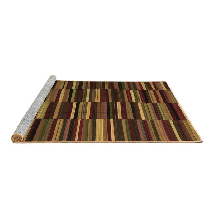 Sideview of Machine Washable Abstract Brown Contemporary Rug, wshcon1709brn