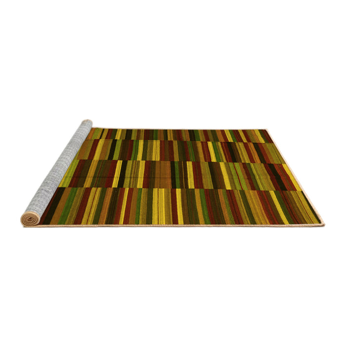 Sideview of Machine Washable Abstract Yellow Contemporary Rug, wshcon1709yw