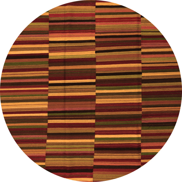 Square Abstract Orange Contemporary Rug, con1709org