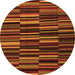 Square Abstract Orange Contemporary Rug, con1709org