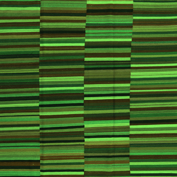 Serging Thickness of Abstract Green Contemporary Rug, con1709grn
