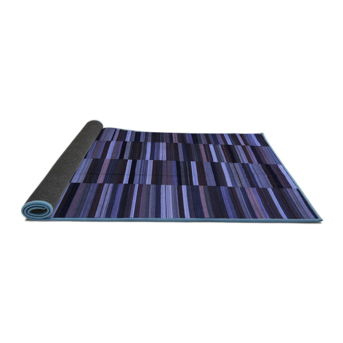 Sideview of Abstract Blue Contemporary Rug, con1709blu
