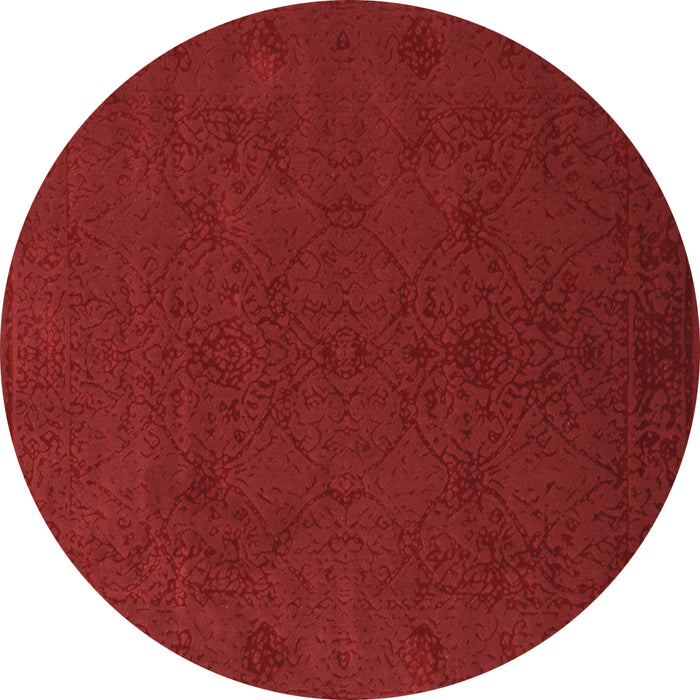 Round Machine Washable Abstract Brown Contemporary Rug, wshcon170brn