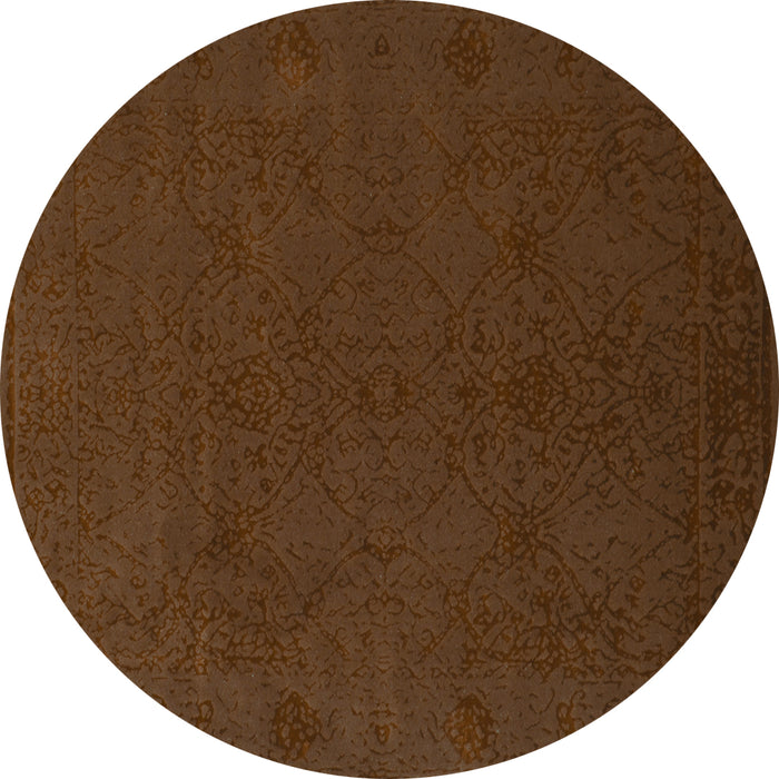 Round Machine Washable Abstract Turquoise Contemporary Area Rugs, wshcon170turq