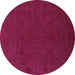 Round Machine Washable Abstract Purple Contemporary Area Rugs, wshcon170pur