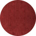 Round Abstract Brown Contemporary Rug, con170brn