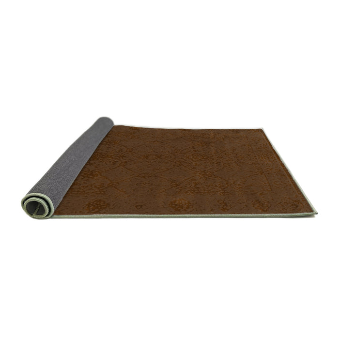 Sideview of Abstract Turquoise Contemporary Rug, con170turq