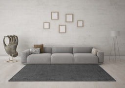 Machine Washable Abstract Gray Contemporary Rug in a Living Room,, wshcon170gry