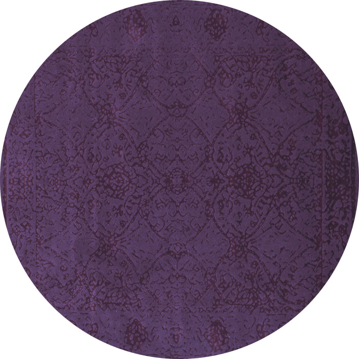 Round Abstract Blue Contemporary Rug, con170blu