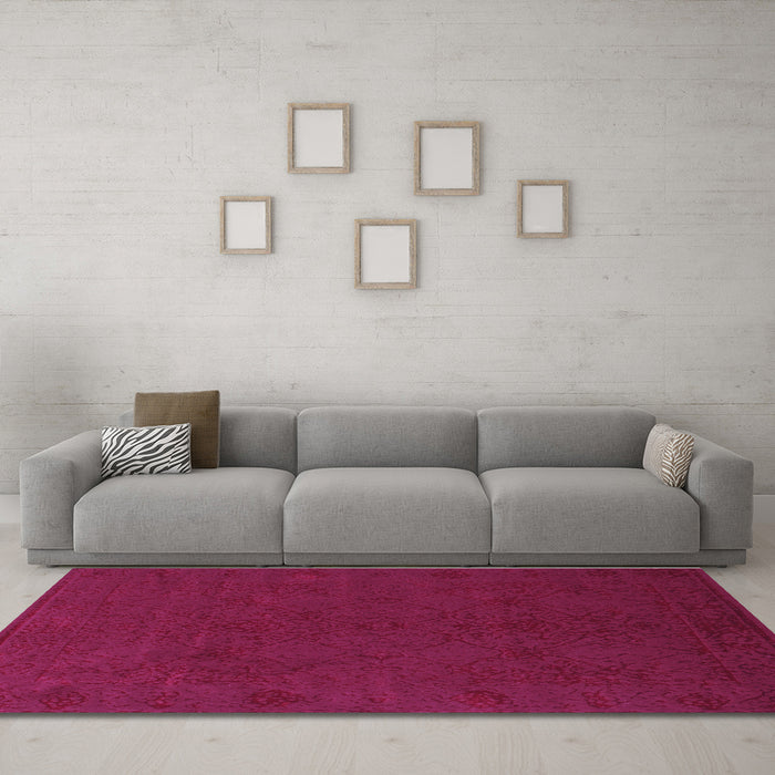 Machine Washable Abstract Purple Contemporary Area Rugs in a Living Room, wshcon170pur