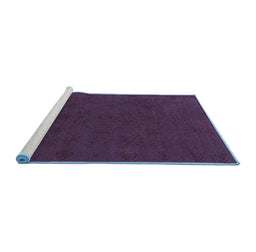 Sideview of Machine Washable Abstract Blue Contemporary Rug, wshcon170blu