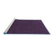 Sideview of Machine Washable Abstract Blue Contemporary Rug, wshcon170blu