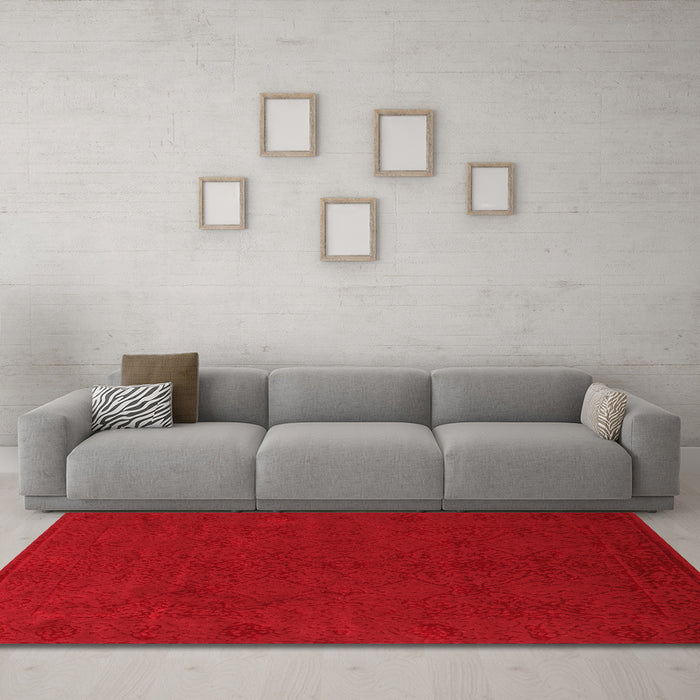 Contemporary Red Washable Rugs