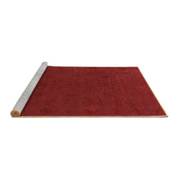 Sideview of Machine Washable Abstract Brown Contemporary Rug, wshcon170brn