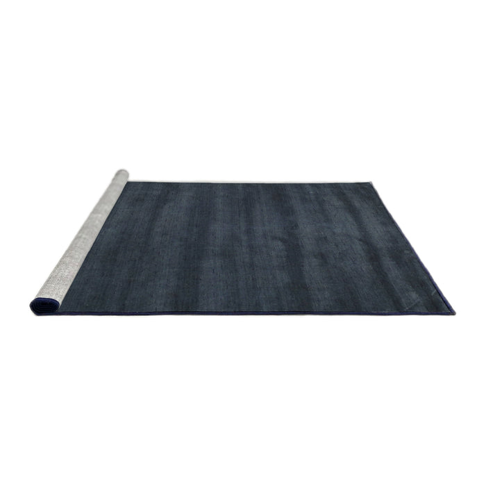 Serging Thickness of Machine Washable Contemporary Dark Blue Grey Blue Rug, wshcon171