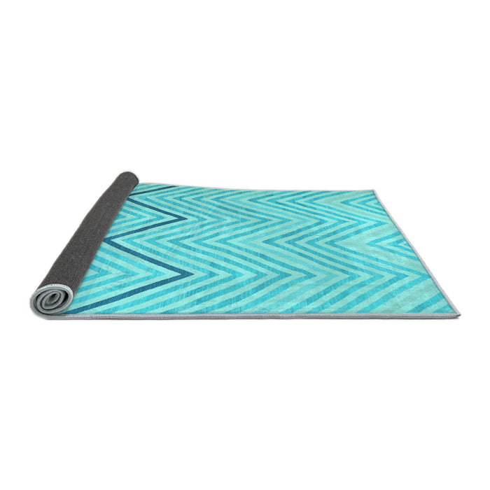 Sideview of Abstract Light Blue Contemporary Rug, con1710lblu