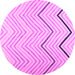 Round Abstract Pink Contemporary Rug, con1710pnk