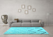 Machine Washable Abstract Light Blue Contemporary Rug in a Living Room, wshcon1710lblu