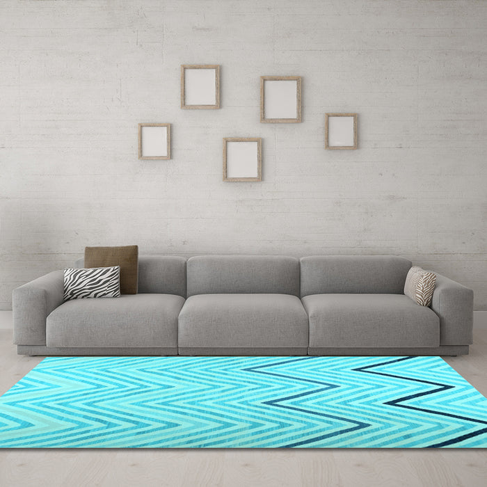 Machine Washable Abstract Light Blue Contemporary Rug in a Living Room, wshcon1710lblu